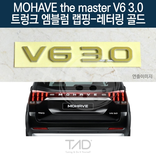 TaD 모하비 더마스터 V6 3.0 순정 트렁크엠블럼 랩핑 레터링골드/HM 스티커 스킨 데칼